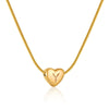 Wholesale Women's Stainless Steel And Titanium Steel Love Heart Pendant Necklace With Snake Bone Chain Electroplated Letter Pattern Fashion Style