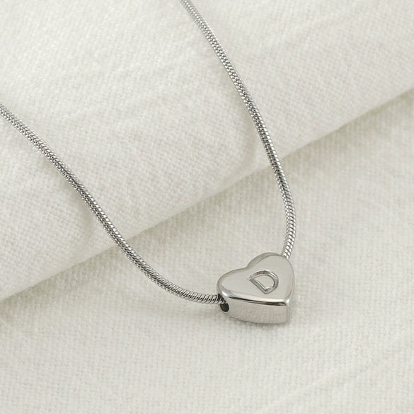 Wholesale Women's 316L Stainless Steel And 316L Stainless Steel Love Necklace With Letter Pendant And Snake Bone Chain Electroplated Fashion Minimalist Style