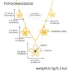 Wholesale Women's Stainless Steel And Titanium Steel Multipendant Necklace Earrings Bracelet Set 18K Gold Plated Ferris Wheel Flower Jewelry