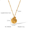 Wholesale Women's Stainless Steel And Titanium Steel Necklace With Conch Shell Pendant In Geometric Pattern And Electroplating Treatment