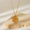Wholesale Women's Stainless Steel And Titanium Steel Necklace With Conch Shell Pendant In Geometric Pattern And Electroplating Treatment