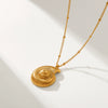 Wholesale Women's Stainless Steel And Titanium Steel Necklace With Conch Shell Pendant In Geometric Pattern And Electroplating Treatment