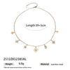 Wholesale Women's Stainless Steel And Titanium Steel Necklace With Flower Star Zircon Inlaid Electroplated Design Sweater Chain