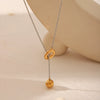 Wholesale Women's Stainless Steel And Titanium Steel Necklace With Geometric Spherical Pendant And Box Chain Electroplated
