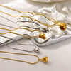Wholesale Women's Stainless Steel And Titanium Steel Necklace With 18K Gold Water Drop Pendant And Round Snake Chain Pvd Furnace Vacuum Real Gold Plated