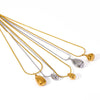 Wholesale Women's Stainless Steel And Titanium Steel Necklace With 18K Gold Water Drop Pendant And Round Snake Chain Pvd Furnace Vacuum Real Gold Plated