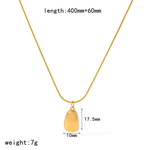 Wholesale Women's Stainless Steel And Titanium Steel Necklace With 18K Gold Water Drop Pendant And Round Snake Chain Pvd Furnace Vacuum Real Gold Plated
