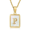 Wholesale Women's 316L Stainless Steel And 316L Stainless Steel Necklace With Natural Shells Letters Numbers Text Pattern 18K Gold Plated Vacuum Electroplating In Furnace Cross Chain Style