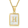 Wholesale Women's 316L Stainless Steel And 316L Stainless Steel Necklace With Natural Shells Letters Numbers Text Pattern 18K Gold Plated Vacuum Electroplating In Furnace Cross Chain Style