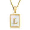 Wholesale Women's 316L Stainless Steel And 316L Stainless Steel Necklace With Natural Shells Letters Numbers Text Pattern 18K Gold Plated Vacuum Electroplating In Furnace Cross Chain Style