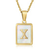 Wholesale Women's 316L Stainless Steel And 316L Stainless Steel Necklace With Natural Shells Letters Numbers Text Pattern 18K Gold Plated Vacuum Electroplating In Furnace Cross Chain Style