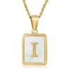 Wholesale Women's 316L Stainless Steel And 316L Stainless Steel Necklace With Natural Shells Letters Numbers Text Pattern 18K Gold Plated Vacuum Electroplating In Furnace Cross Chain Style