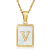Wholesale Women's 316L Stainless Steel And 316L Stainless Steel Necklace With Natural Shells Letters Numbers Text Pattern 18K Gold Plated Vacuum Electroplating In Furnace Cross Chain Style