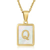 Wholesale Women's 316L Stainless Steel And 316L Stainless Steel Necklace With Natural Shells Letters Numbers Text Pattern 18K Gold Plated Vacuum Electroplating In Furnace Cross Chain Style