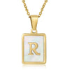 Wholesale Women's 316L Stainless Steel And 316L Stainless Steel Necklace With Natural Shells Letters Numbers Text Pattern 18K Gold Plated Vacuum Electroplating In Furnace Cross Chain Style
