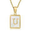 Wholesale Women's 316L Stainless Steel And 316L Stainless Steel Necklace With Natural Shells Letters Numbers Text Pattern 18K Gold Plated Vacuum Electroplating In Furnace Cross Chain Style