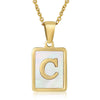 Wholesale Women's 316L Stainless Steel And 316L Stainless Steel Necklace With Natural Shells Letters Numbers Text Pattern 18K Gold Plated Vacuum Electroplating In Furnace Cross Chain Style