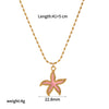 Wholesale Women's Stainless Steel And Titanium Steel Necklace With Oil Dripping Craft Geometric Pattern Starfish And Hippocampus Design
