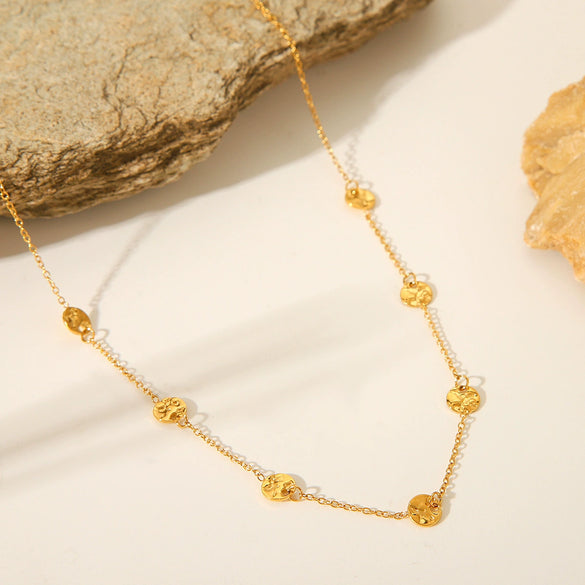 Wholesale Women's Stainless Steel And Titanium Steel Ochain Necklace With Geometric Pattern And Electroplating Treatment