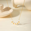 Wholesale Women's Stainless Steel And Titanium Steel Pearl Necklace With Geometric Pendant And Ochain Electroplated Design