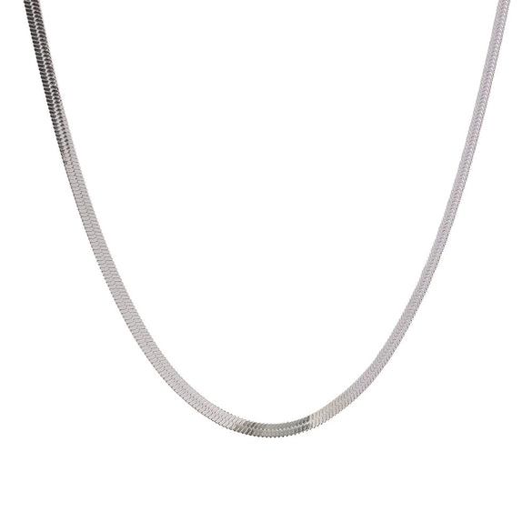 Wholesale Women's Stainless Steel And Titanium Steel Snake Bone Chain Necklace With Geometric Pattern And Electroplating Treatment