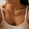 Wholesale Women's Stainless Steel And Titanium Steel Snake Bone Chain Necklace With Geometric Pattern And Electroplating