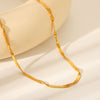 Wholesale Women's Stainless Steel And Titanium Steel Snake Bone Chain Necklace With Geometric Pattern And Electroplating