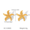 Wholesale Women's Stainless Steel And Titanium Steel Starfish And Geometric Pendant Necklace With Electroplating