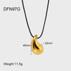 Wholesale Women's Stainless Steel And Titanium Steel Water Drop Shape Electroplated Pendant Necklace