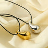 Wholesale Women's Stainless Steel And Titanium Steel Water Drop Shape Electroplated Pendant Necklace