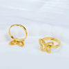 Wholesale Women's Stainless Steel Animal Butterfly Hollow Open Design Fashion Niche Ancient Ring With Electroplating