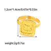 Wholesale Women's Stainless Steel Animal Butterfly Hollow Open Design Fashion Niche Ancient Ring With Electroplating