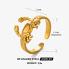 Wholesale Women's Stainless Steel Animal Crab Opening Adjustable Hip Hop Ring With Electroplating