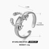 Wholesale Women's Stainless Steel Animal Crab Opening Adjustable Hip Hop Ring With Electroplating