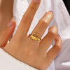 Wholesale Women's Stainless Steel Animal Crab Opening Adjustable Hip Hop Ring With Electroplating