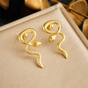 Wholesale Women's Stainless Steel Animal Snake Earrings Gold Plated Electroplated Non Fading