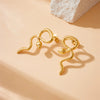 Wholesale Women's Stainless Steel Animal Snake Earrings Gold Plated Electroplated Non Fading