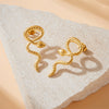 Wholesale Women's Stainless Steel Animal Snake Earrings Gold Plated Electroplated Non Fading