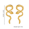 Wholesale Women's Stainless Steel Animal Snake Earrings Gold Plated Electroplated Non Fading