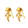 Wholesale Women's Stainless Steel Animal Style Geometric Jellyfish Earrings With Electroplating
