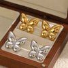 Wholesale Women's Stainless Steel Animal Zodiac Butterfly Earrings Vacuum Real Gold Plated