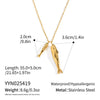 Wholesale Women's Stainless Steel Animal Zodiac Fish Pendant Necklace With Vacuum Real Gold Plating