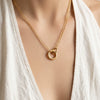 Wholesale Women's Stainless Steel Animal Zodiac Geometric Round Pendant Necklace With Electroplating
