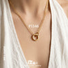 Wholesale Women's Stainless Steel Animal Zodiac Geometric Round Pendant Necklace With Electroplating