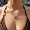Wholesale Women's Stainless Steel Animal Zodiac Geometric Round Pendant Necklace With Electroplating