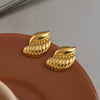 Wholesale Women's Stainless Steel Animal Zodiac Snail Earrings With Vacuum Real Gold Plating In Pvd Furnace