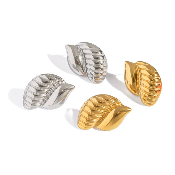 Wholesale Women's Stainless Steel Animal Zodiac Snail Earrings With Vacuum Real Gold Plating In Pvd Furnace