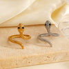 Wholesale Women's Stainless Steel Animal Zodiac Snake Open Ring With Electroplating
