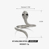 Wholesale Women's Stainless Steel Animal Zodiac Snake Open Ring With Electroplating