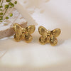 Wholesale Women's Stainless Steel Animal Zodiac Stamping Butterfly Earrings Fairy Style